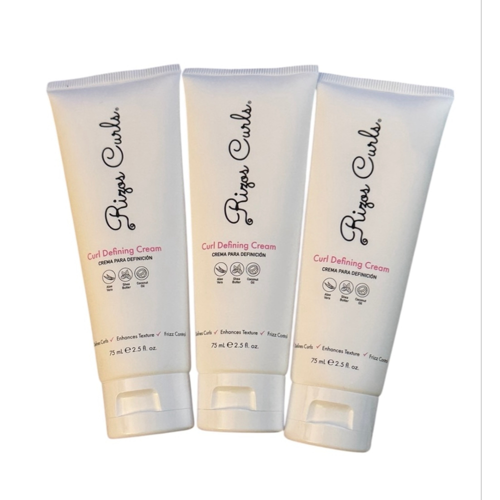 Rizos Curls Curl Defining Cream, Fizz Control 2.5 fl oz Travel Sized x 3